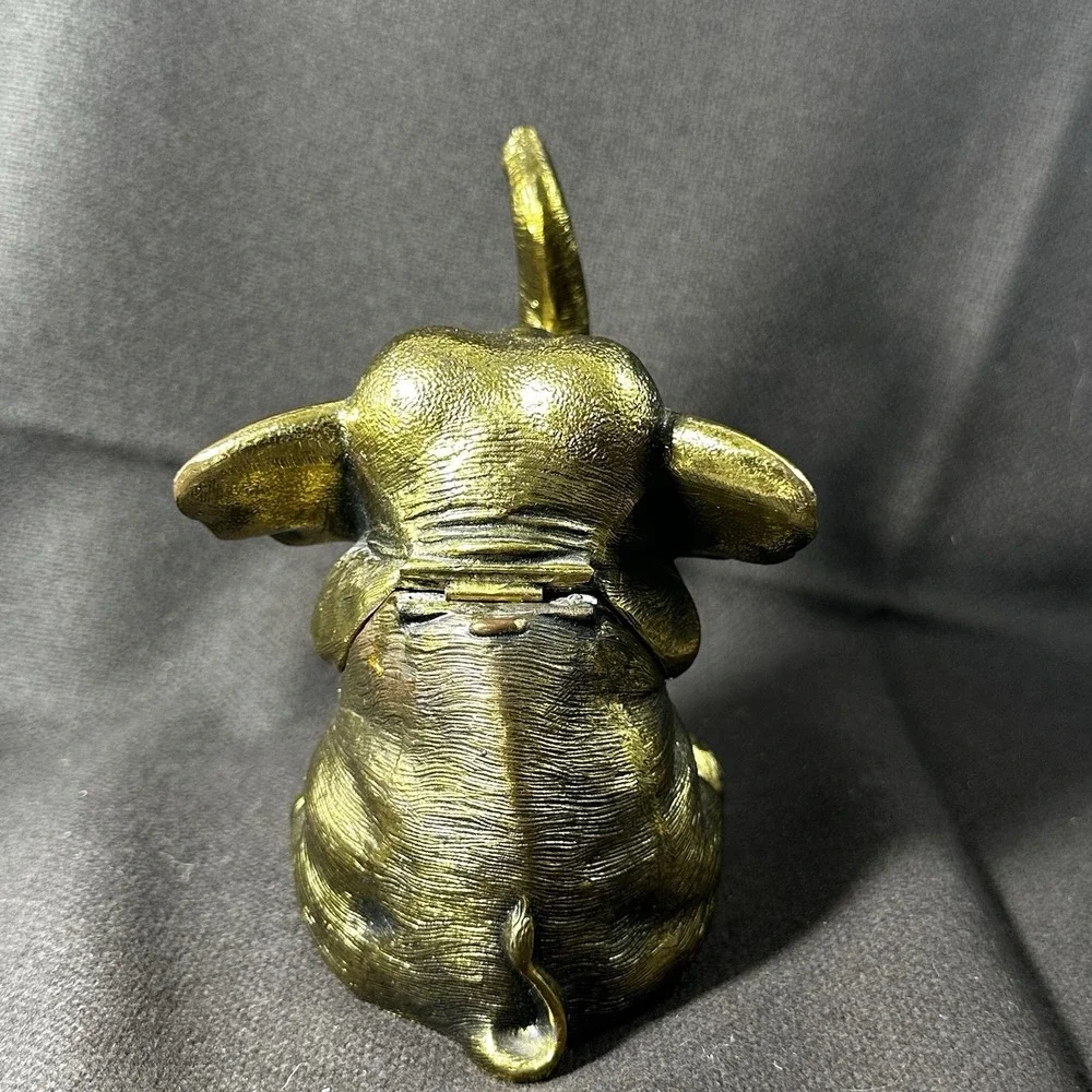 Jennings Brothers Brass Elephant JB USA French Bronze Trinket Box 2lb 12oz ANTG‎